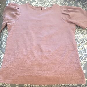 Elegant mauve/Pink Puff Sleeve Top